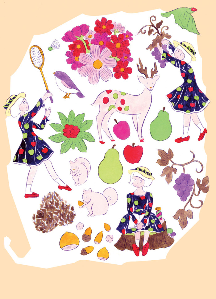 shop in autumn illustration